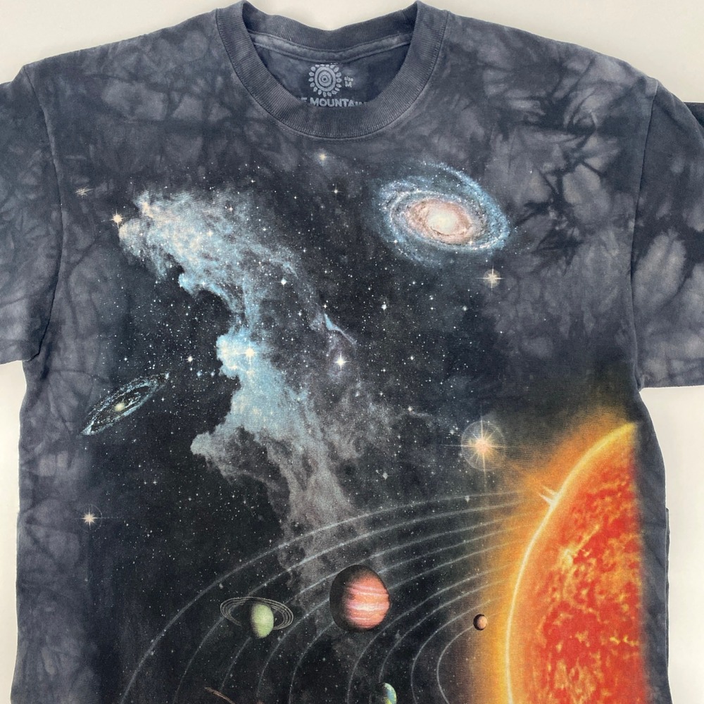 The Mountain Solar System T Shirt Mens Medium Black Tie Dye Space Vincent Hie